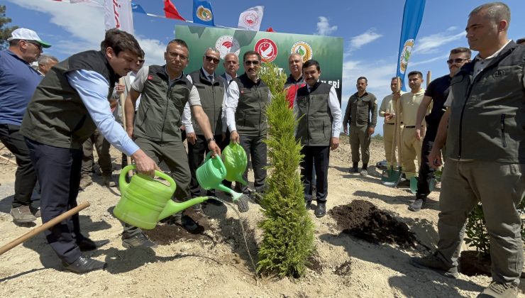 DEPREM ŞEHİTLERİ İÇİN BİNLERCE FİDAN TOPRAKLA BULUŞTU   