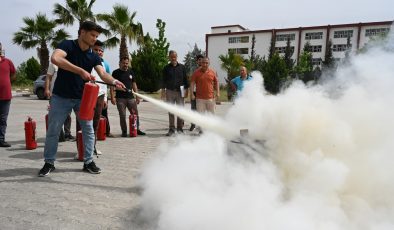 HMKÜ’DE YANGIN SÖNDÜRME TATBİKATI GERÇEKLEŞTİRİLDİ