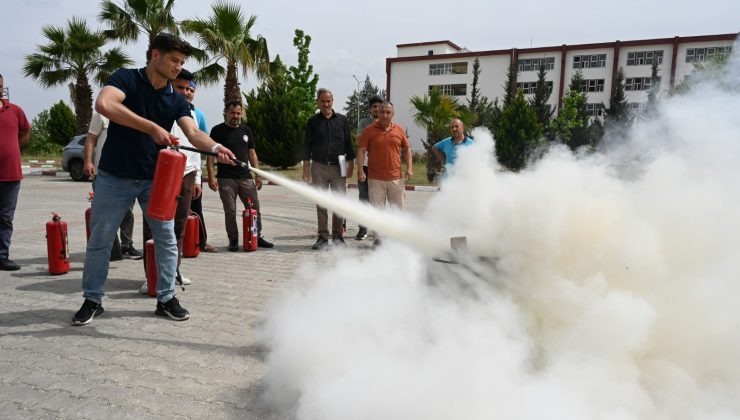 HMKÜ’DE YANGIN SÖNDÜRME TATBİKATI GERÇEKLEŞTİRİLDİ