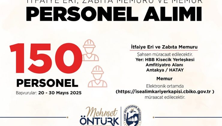 BÜYÜKŞEHİR 150 MEMUR ALIMI YAPIYOR