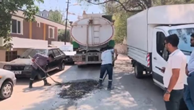 SOSYAL MEDYADA PAYLAŞILAN GÖRÜNTÜLER MİKSERDEN YOLA DÖKÜLEN BETONU TEMİZLETTİ  