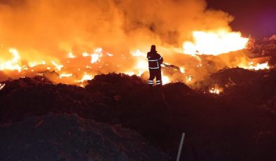 SAMANDAĞ’DA ÇÖPLÜK YANGINI   