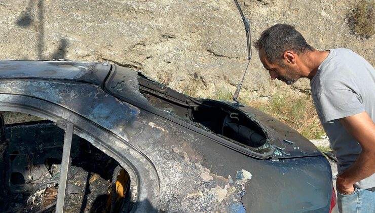 20 GÜN ÖNCE SATIN ALDIĞI OTOMOBİL ALEV ALEV YANDI 