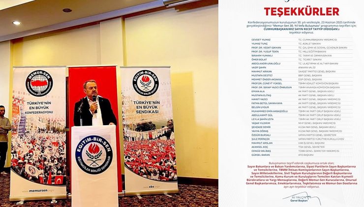 BAYRAKDAR: TEŞEKKÜRLER MEMUR-SEN
