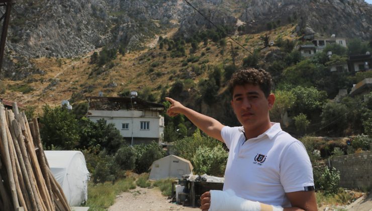 ORMAN YANGININDA MÜCADELE VEREN ÇOCUĞUN ELİNİ YAMAÇTAN KOPAN KAYA PARÇASI KIRDI   