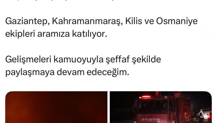ÖNTÜRK’TEN YANGINLA İLGİLİ AÇIKLAMA 