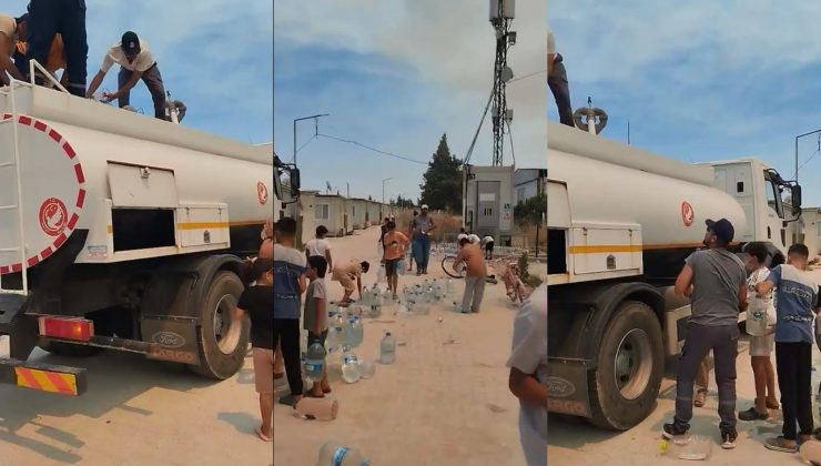 HATAY’DA KONTEYNER KENTTEKİ ÇOCUKLAR DA YANGIN SEFERBERLİĞİNE KATILDI 