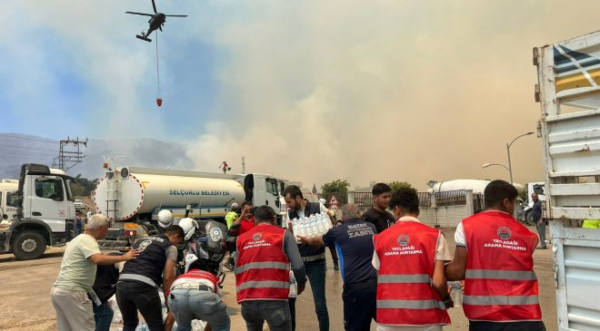YAYLADAĞI’NDAN YANGIN BÖLGESİNE DESTEK SÜRÜYOR