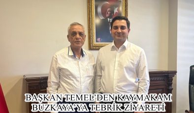 BAŞKAN TEMEL’DEN KAYMAKAM BUZKAYA’YA TEBRİK ZİYARETİ