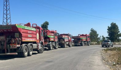 HATAY’DAN EKİPLER SURİYE’DEKİ YANGINA KOŞTU