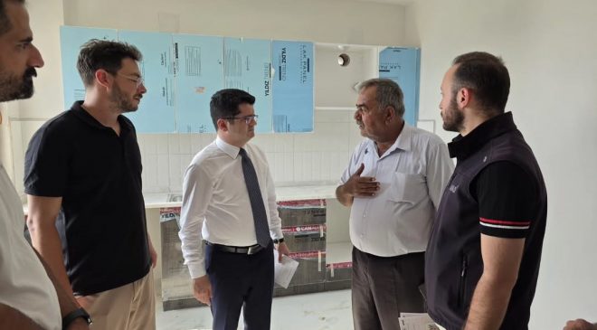 KAYMAKAM EROĞLU,  AŞAĞI KEPİRCE KÖY EVLERİNDEKİ ÇALIŞMALARI İNCELEDİ   