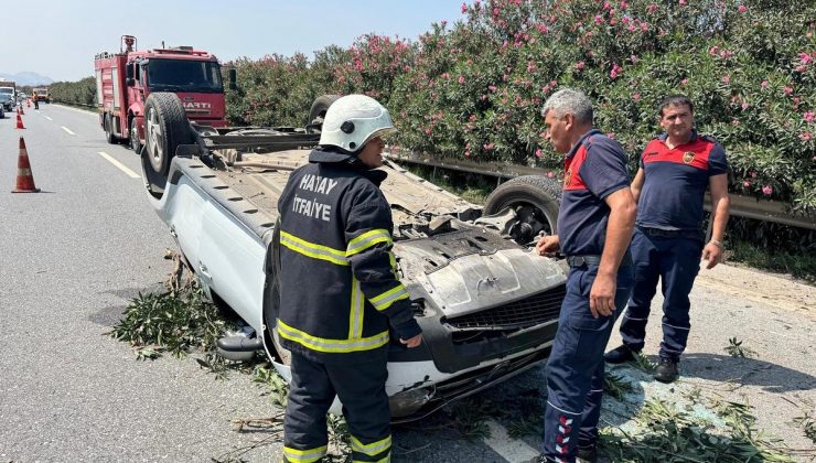 TAKLA ATAN OTOMOBİLİN SÜRÜCÜSÜ YARALANDI   