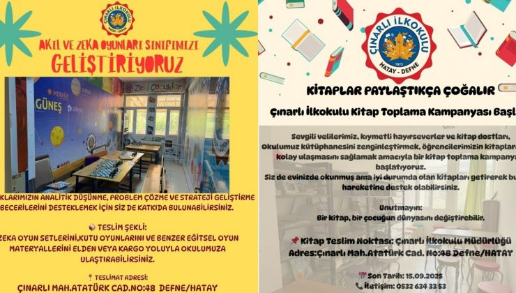 ÇINARLI İLKOKULU’NDAN ANLAMLI KAMPANYA