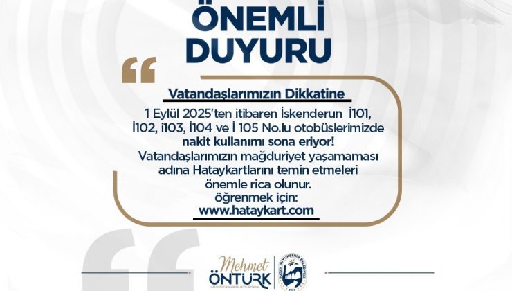1 EYLÜL’DE NAKİT ÖDEME DÖNEMİ SONA ERİYOR