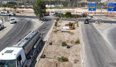 BÜYÜKŞEHİR’DEN HAVAALANI YOLUNDA AĞAÇLANDIRMA