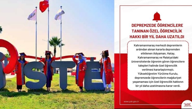 YÖK’TEN DEPREMZEDE ÖĞRENCİLER KARARI