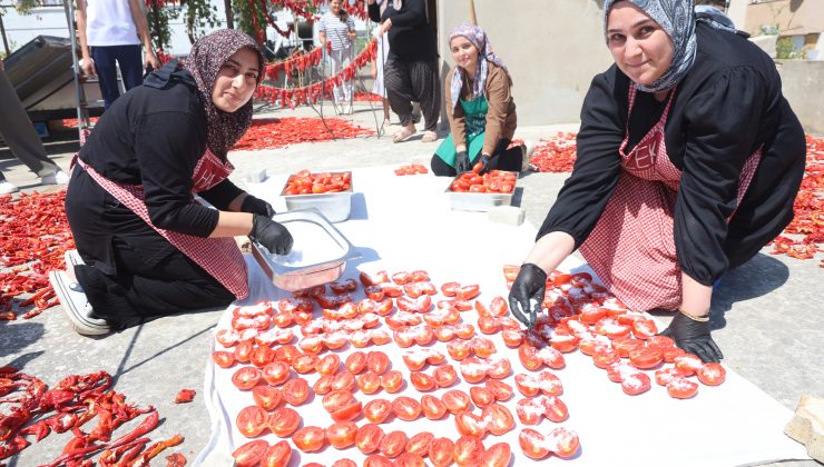 AFETZEDE KADINLARIN KURUTTUĞU DOMATESLER, KIŞ AYLARINDA SOFRALARI SÜSLÜYOR   