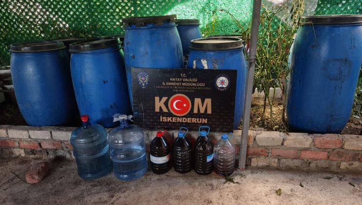 HATAY’DA BİN 250 LİTRE FERMENTE HALDE SAHTE İÇKİ ELE GEÇİRİLDİ   