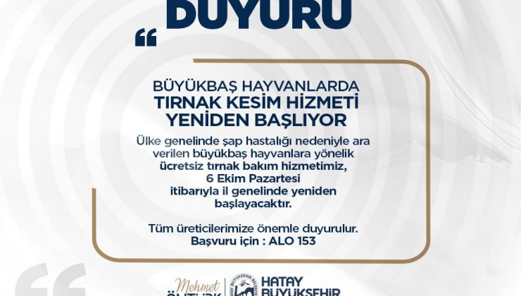 HBB’NİN TIRNAK BAKIM HİZMETİ DEVAM EDİYOR