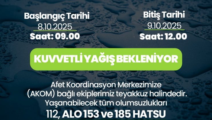 HBB’DEN SAĞANAK YAĞIŞ UYARISI