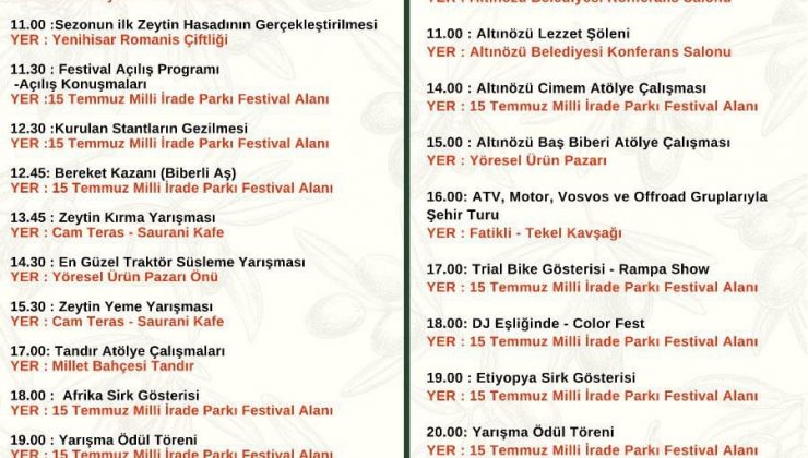 ALTINÖZÜ’NDE FESTİVAL COŞKUSU BAŞLIYOR