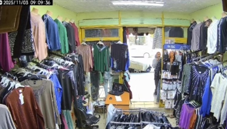 MANKENİN ÜSTÜNDEKİ 1000 TL’LİK MONTU KENDİ MALIYMIŞ GİBİ GİTTİ 