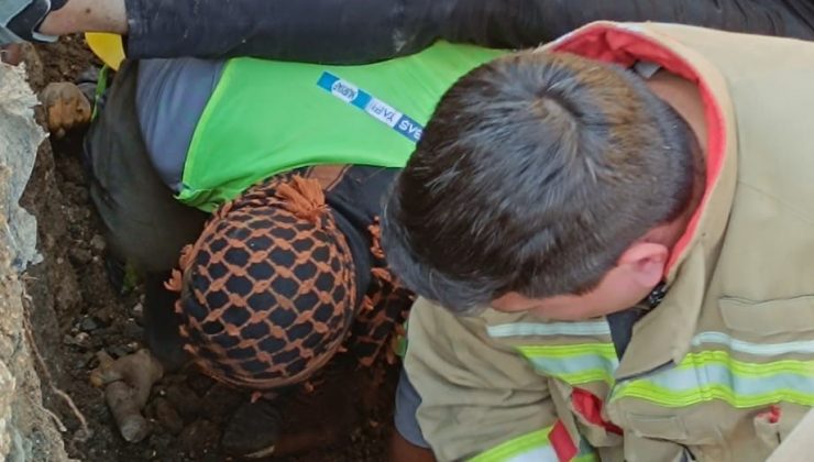 ŞANTİYE ALANINDA YAŞANAN GÖÇÜKTE MAHSUR KALAN İŞÇİ KURTARILDI   