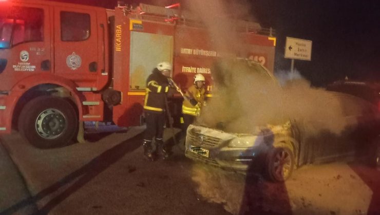 HASSA’DA OTOMOBİL YANGINI   