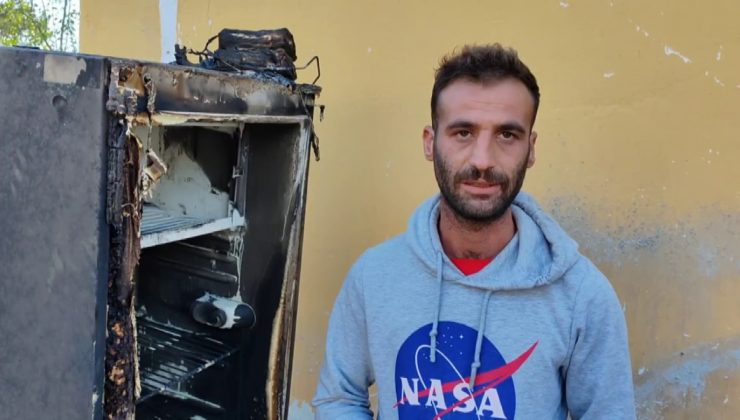 BUZDOLABININ KABLOSUNDAN ÇIKAN YANGINDA ANNE VE OĞUL PENCEREDEN ATLAYARAK CANINI KURTARDI   