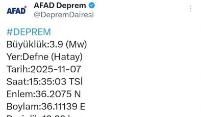 HATAY 3.9 ŞİDDETİNDE SALLANDI