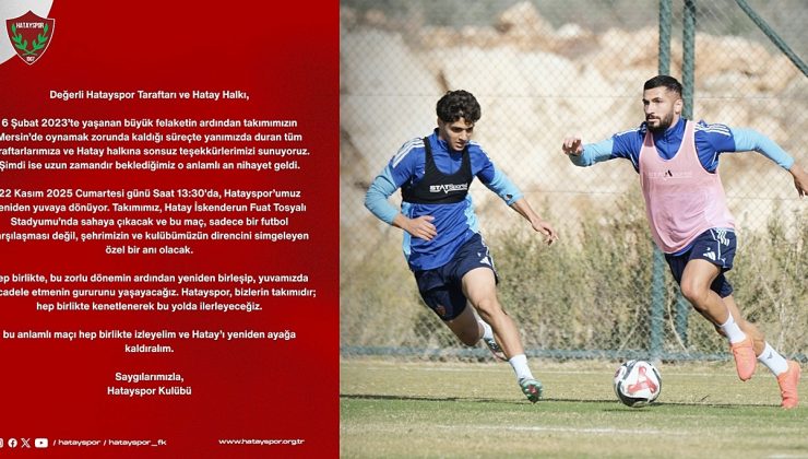 HATAYSPOR YUVAYA DÖNÜYOR