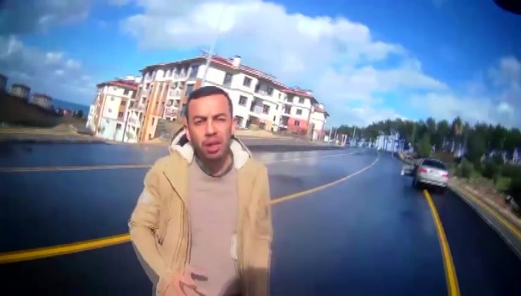 KAZAYI BURNU KANAMADAN ATLATAN MOTOSİKLETLİNİN YARDIMINA KOŞAN SÜRÜCÜ YÜREKLERİ ISITTI 