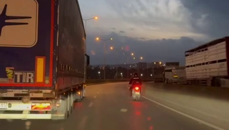 FIRTINADA MOTOSİKLETLİYE DUVAR OLAN TIRCI YÜREKLERİ ISITTI   