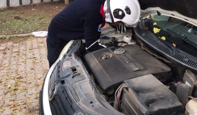 ÜŞÜYEN KEDİ, OTOMOBİLİN MOTORUNA GİRDİ   