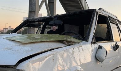 TAKLA ATARAK HURDAYA DÖNEN TOFAŞ’IN SÜRÜCÜSÜ YARALANDI   