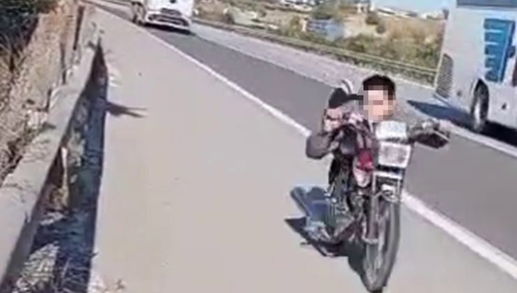 OTOBANDA MOTOSİKLETİN ÜZERİNE YATARAK ŞOV YAPAN SÜRÜCÜYE 63 BİN TL CEZA   