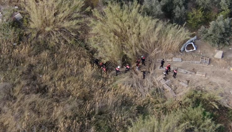 SAZLIKTA GİZLENEN ŞAHIS DRON KAMERASIYLA YAKALANDI   