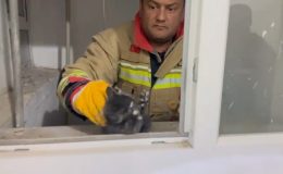 HATAY’DA HAVALANDIRMA BOŞLUĞUNA DÜŞEN YAVRU KEDİ KURTARILDI   