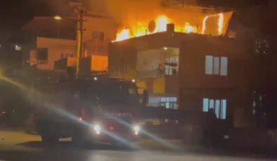 HATAY’DA MÜSTAKİL EVİN TERASI ALEVLERE TESLİM OLDU 