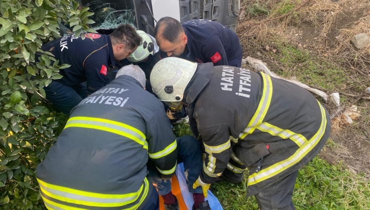 PAYAS’TA TRAFİK KAZASI: DEVRİLEN KAMYONUN SÜRÜCÜSÜ YARALANDI   