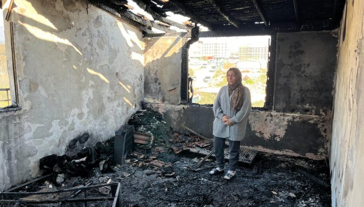 DEPREMDE EŞİNİ VE EVLADINI KAYBEDEN KADIN, İKİNCİ KEZ FELAKETİ YAŞADIĞI YANGINDA TÜM BİRİKİMİNİ VE YUVASINI KAYBETTİ 