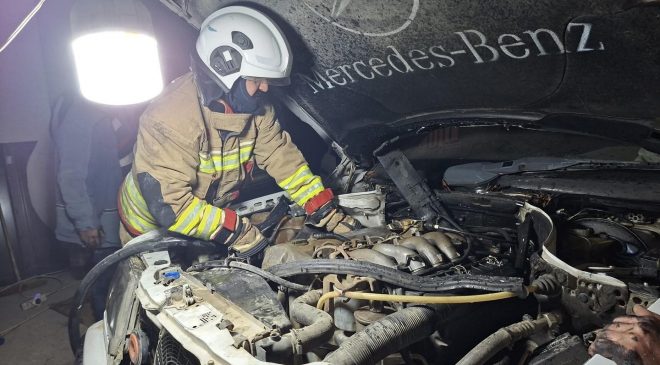 SAMANDAĞ’DA OTOMOBİL YANGINI   