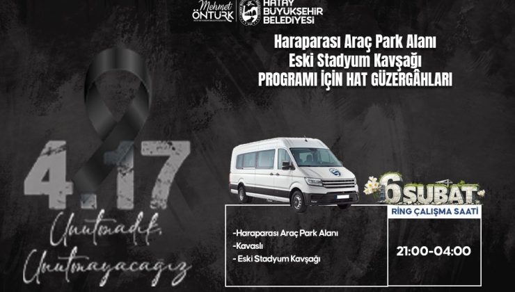 HBB’DEN 6 ŞUBAT ANMA PROGRAMI İÇİN ÜCRETSİZ ULAŞIM