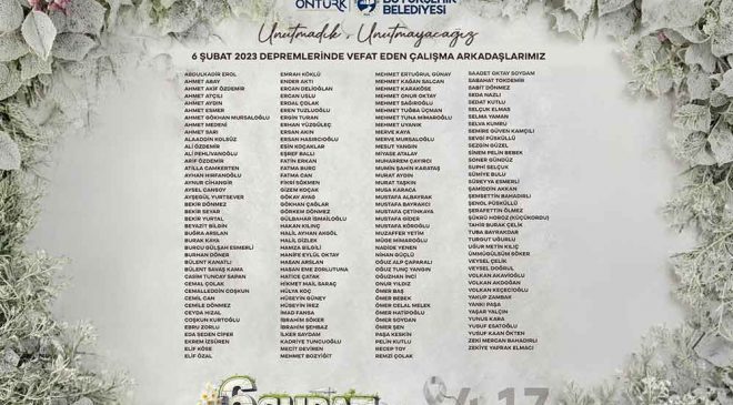 BAŞKAN ÖNTÜRK, DEPREM ŞEHİDİ HBB PERSONELLERİNİ ANDI