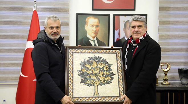 HBB BAŞKANI ÖNTÜRK, BJK BAŞKANI ADALI’YI AĞIRLADI